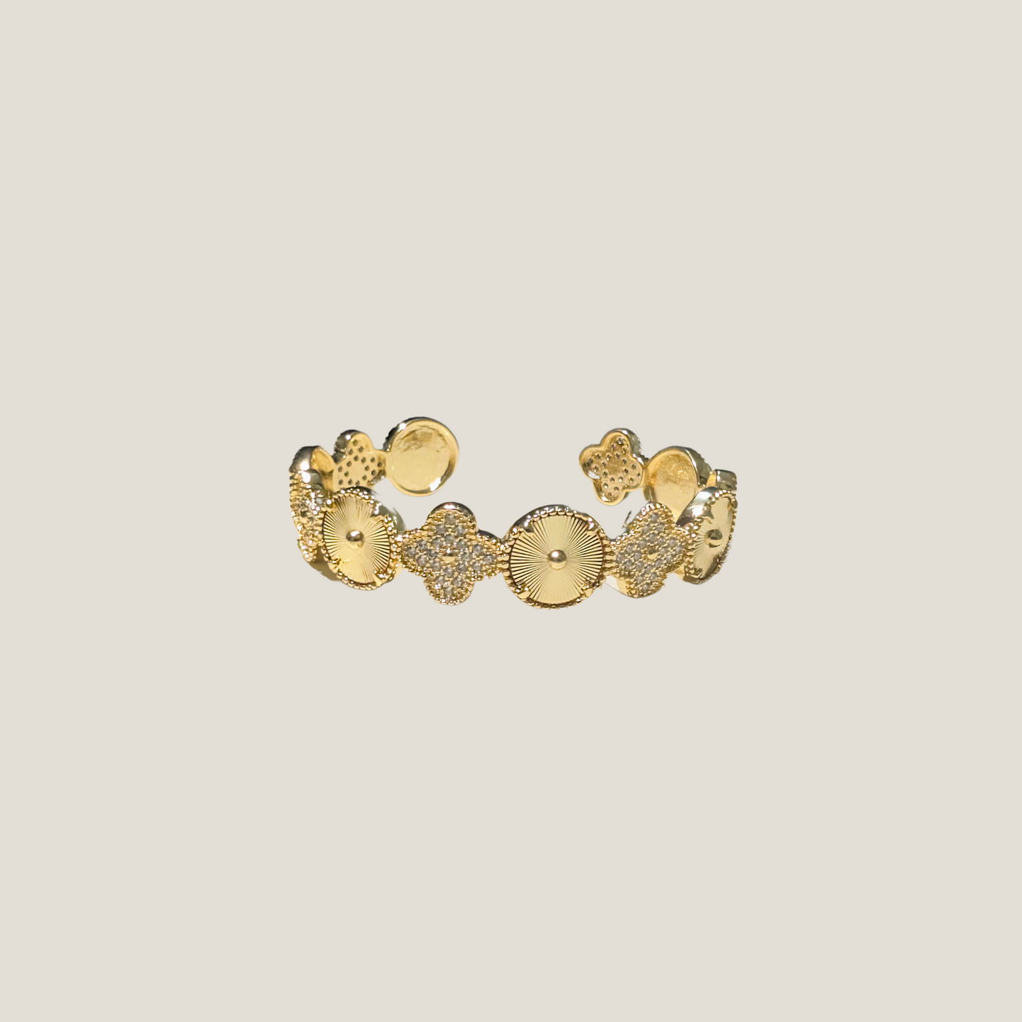Gilded Crystal Blossom Bracelet | 18k Gold Plated
