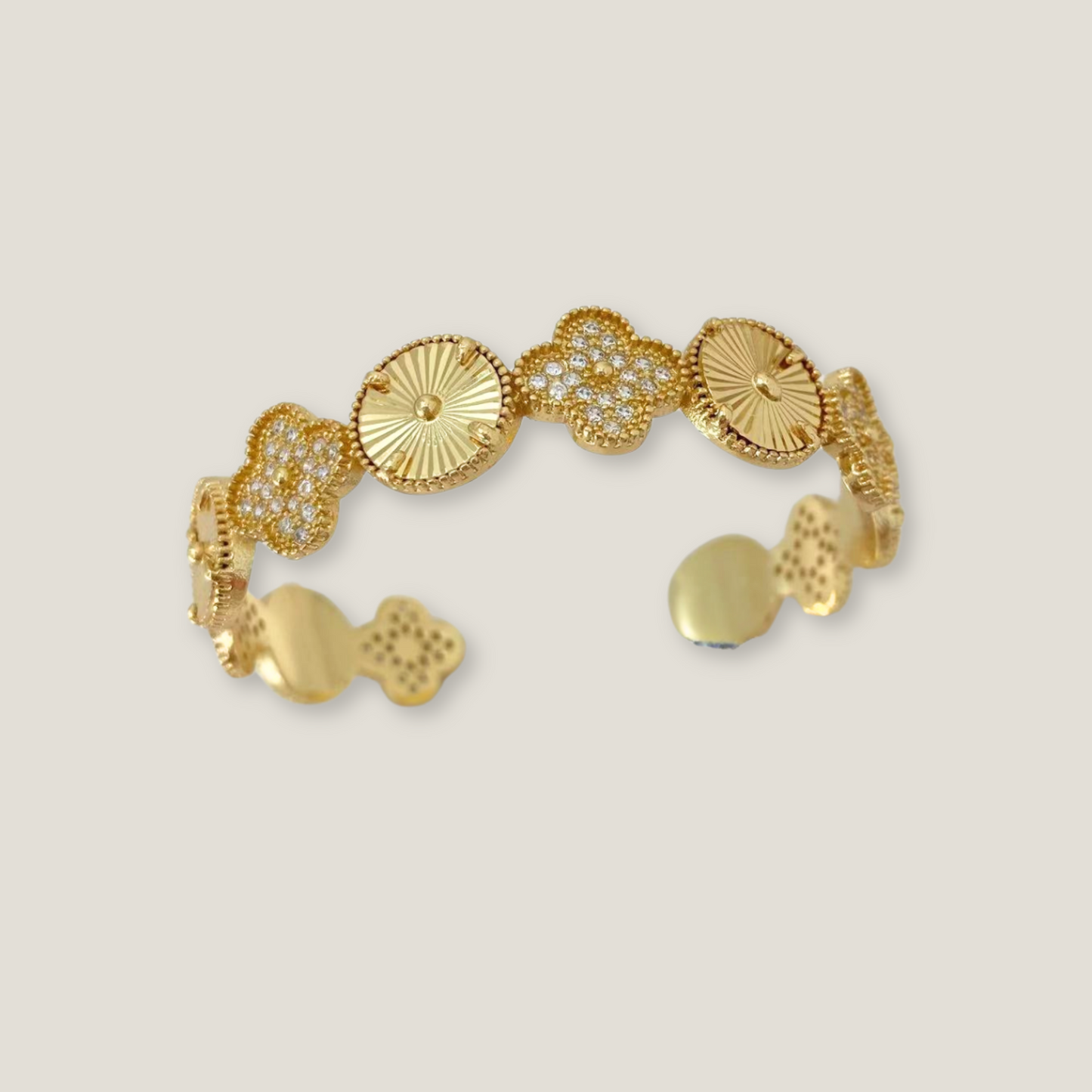 Gilded Crystal Blossom Bracelet | 18k Gold Plated