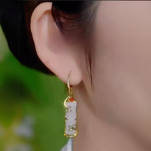 The Enchanting Jade Bamboo Drop Earrings