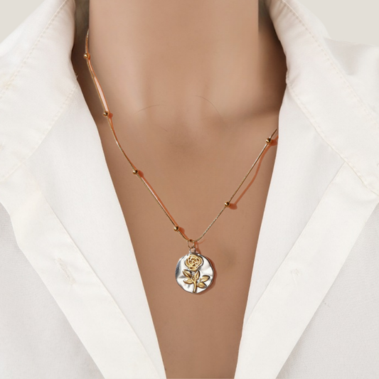 Enchanting Rose Medallion Necklace