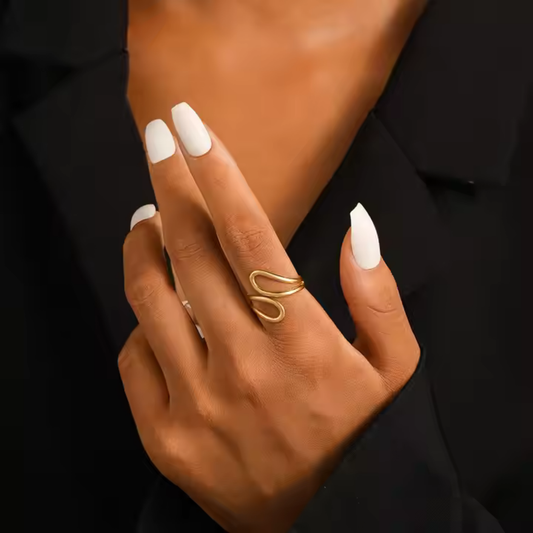 The Golden Ripple Ring | 18K Gold Plated
