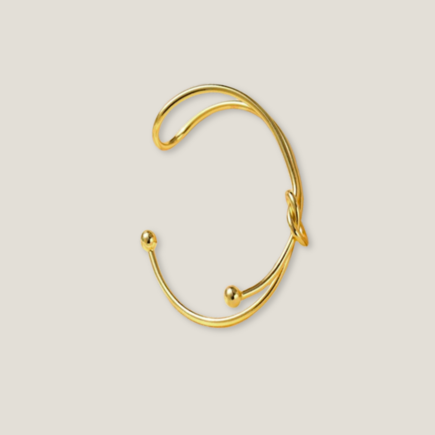 Elegant Golden Knot Cuff Bracelet | 18K Gold Plated
