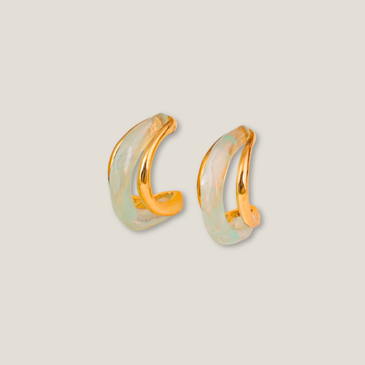 Chic Dual-Tone Hoop Earrings
