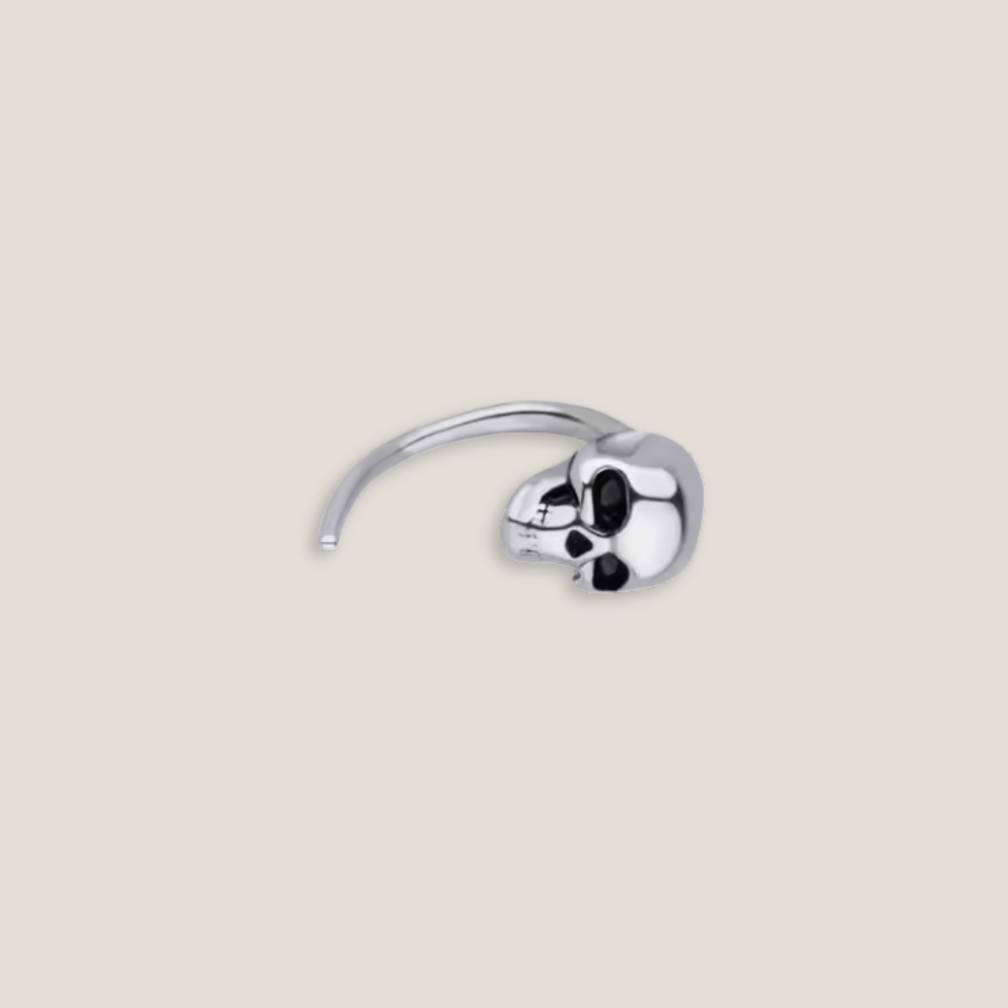 Whispers of Rebellion: Stainless Steel Skull Hook Studs
