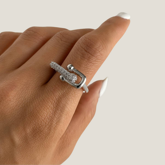 Orbital Spark: Stainless Steel Statement Ring