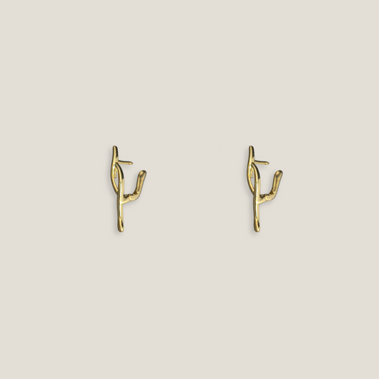 Golden Serpentine: 18k Gold Plated Sculptural Earrings