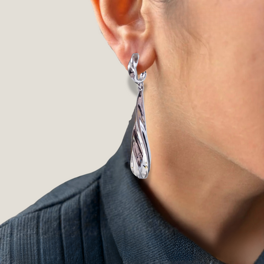 Fluid Motion Twist Drop Earrings