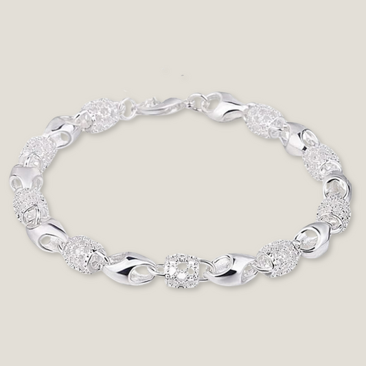 Silver Shimmer Bead Bracelet