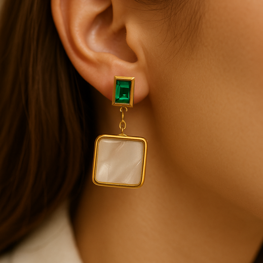 The Emerald & Pearl Echo Earrings