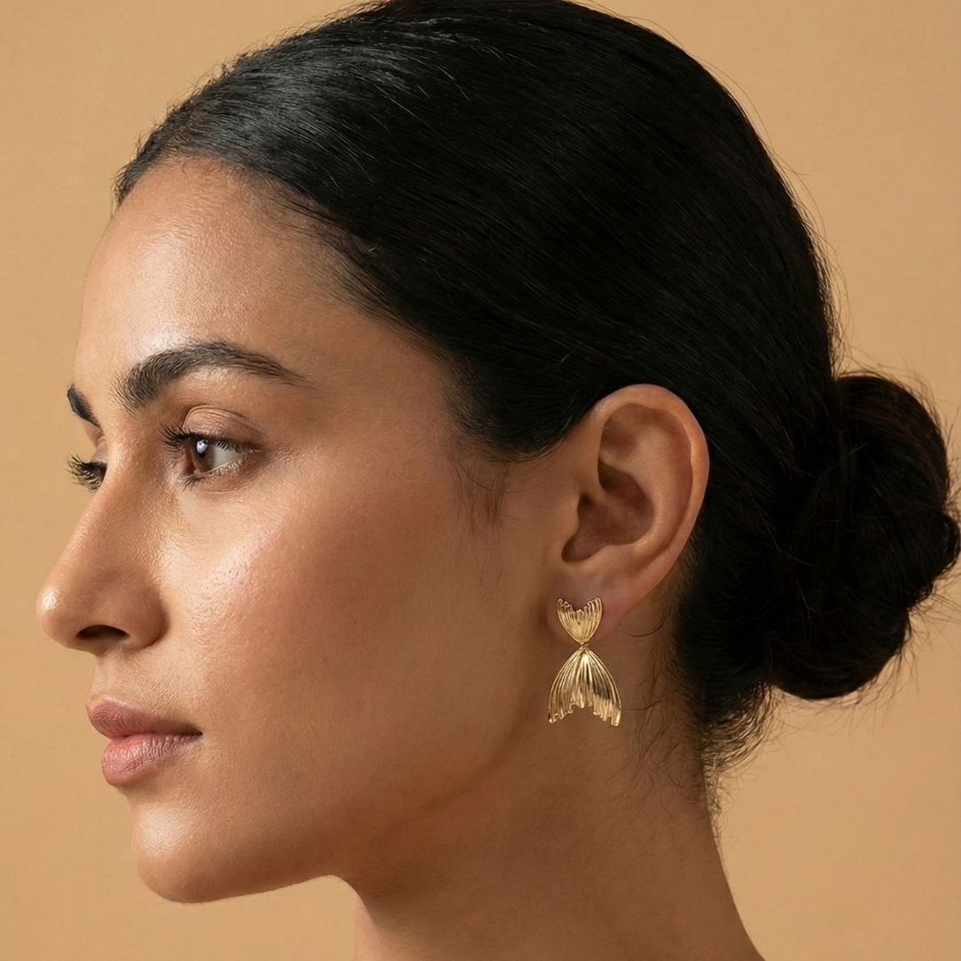 Mermaid's Kiss Fishtail Drop Earrings