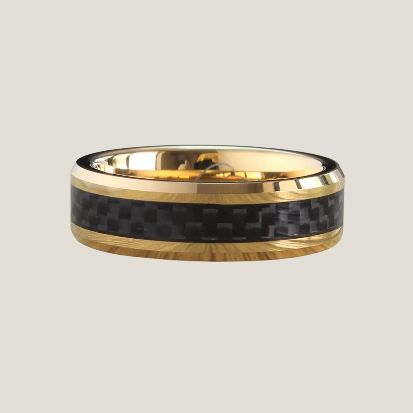 The Golden Legacy Band | 18K Gold & Carbon Fibre Statement Ring