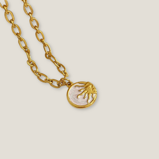 Everlasting Sun & Cloud Charm Necklace | 18K Gold Plated