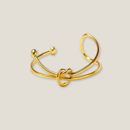 Elegant Golden Knot Cuff Bracelet | 18K Gold Plated