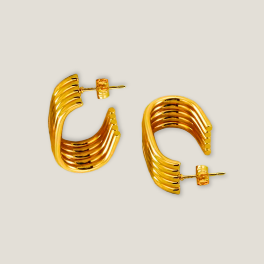 Modern Gold Stacked Hoop Earrings
