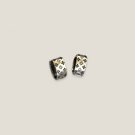 Maverick Etch: Stainless Steel Pattern Studs for Men