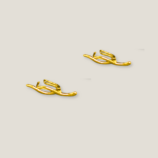 Golden Serpentine: 18k Gold Plated Sculptural Earrings