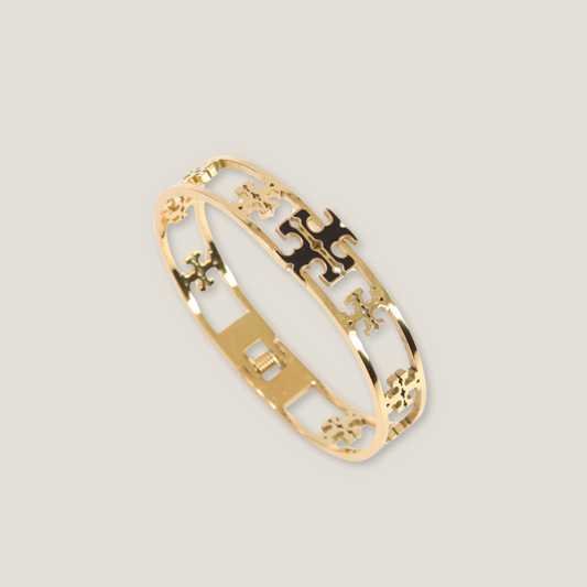The Modern Icon: Stainless Steel Cutout Bracelet | 18K Gold Plated