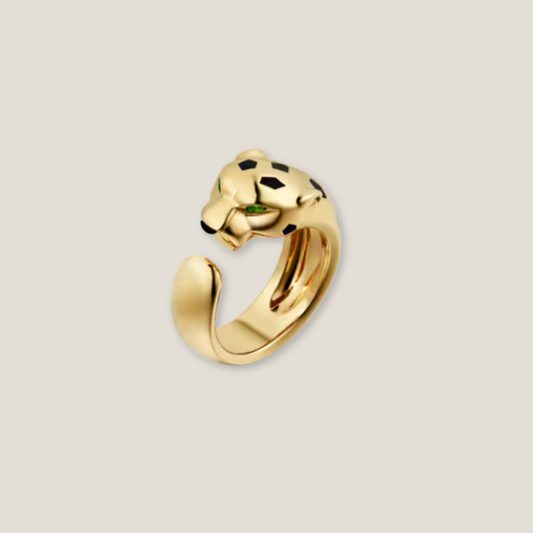 Sculpted Majesty | 18K Gold Plated Panther Ring