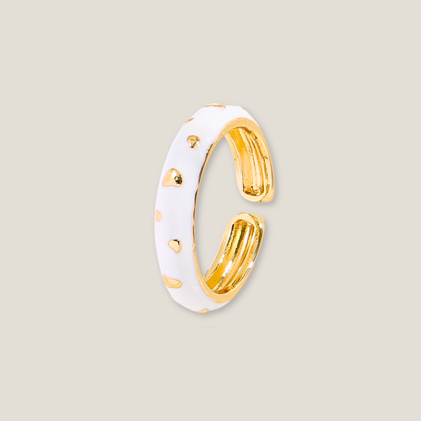 La Blanchette Ring: 18K Gold Accents on Pure White