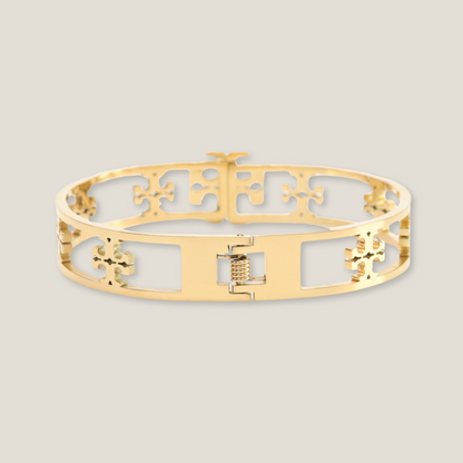 The Modern Icon: Stainless Steel Cutout Bracelet | 18K Gold Plated