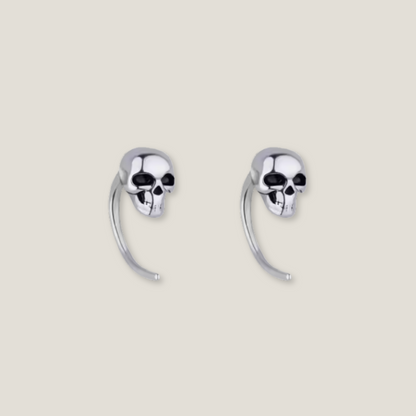 Whispers of Rebellion: Stainless Steel Skull Hook Studs