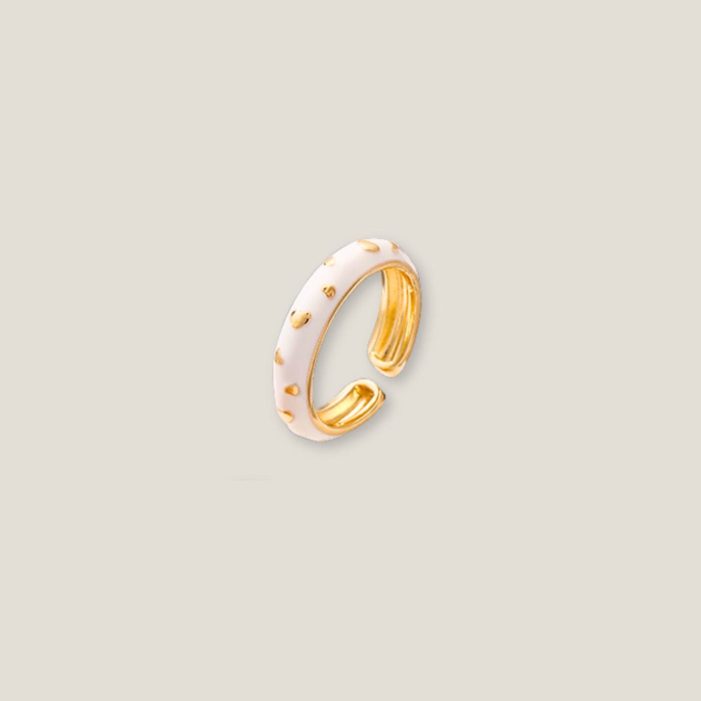 La Blanchette Ring: 18K Gold Accents on Pure White