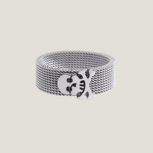 Woven Bones: Stainless Steel Skull Ring