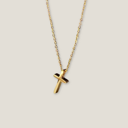 Golden Meridian: Minimalist Cross Pendant