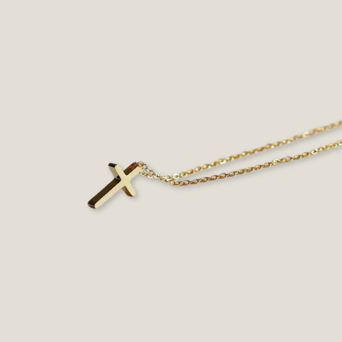 Golden Meridian: Minimalist Cross Pendant