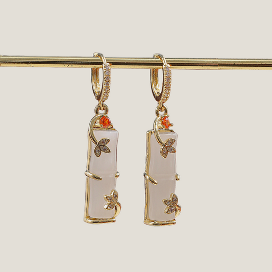 The Enchanting Jade Bamboo Drop Earrings