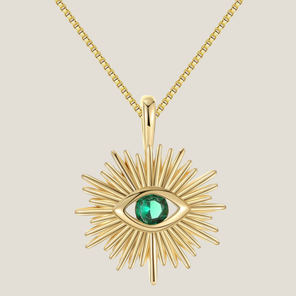 Emerald Greek Eye | 18K Gold Plated