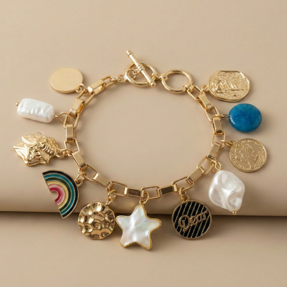 Whimsical Wonders Charm Bracelet | 18K Gold Plated