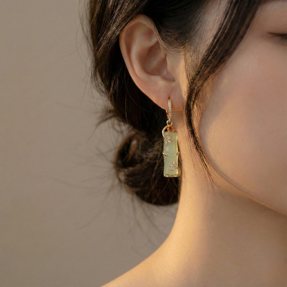 The Enchanting Jade Bamboo Drop Earrings