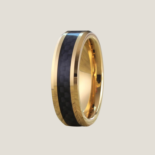 The Golden Legacy Band | 18K Gold & Carbon Fibre Statement Ring
