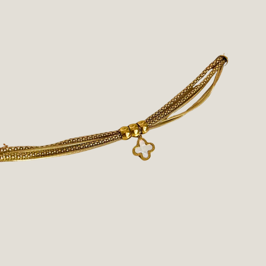 Clover Charm Golden Elegance Bracelet