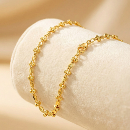 Minimalist Cross Link Chain Anklet