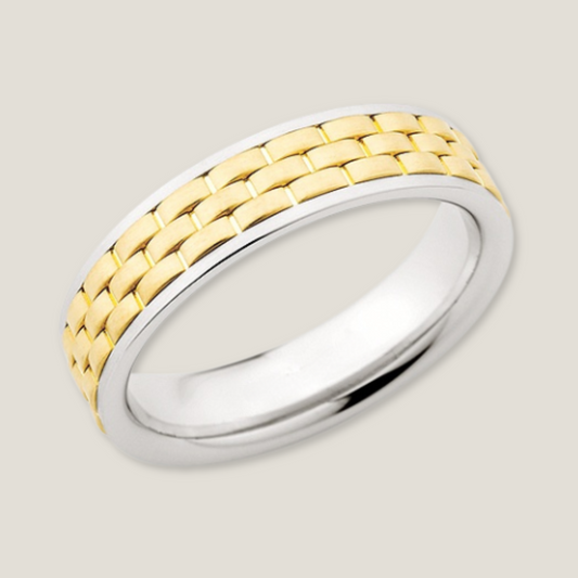 Gold Brickwork Ring | 18K Gold Plated